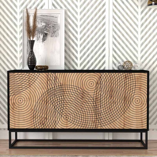 Μπουφές μελαμίνης Themis Megapap χρώμα μαύρο - sapphire oak 150x35x83,6εκ. Μπουφές μελαμίνης Themis Megapap χρώμα μαύρο - sapphire oak 150x35x83,6εκ.