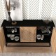 Μπουφές μελαμίνης Themis Megapap χρώμα μαύρο - sapphire oak 150x35x83,6εκ. Μπουφές μελαμίνης Themis Megapap χρώμα μαύρο - sapphire oak 150x35x83,6εκ.