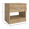 Κομοδίνο Lube Megapap χρώμα sapphire oak 40x28,2x40εκ.