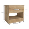 Κομοδίνο Lube Megapap χρώμα sapphire oak 40x28,2x40εκ.