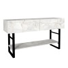 Κονσόλα Aron Megapap χρώμα λευκό εφέ μαρμάρου 138,8x41x75,7εκ.
