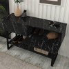 Κονσόλα Aron Megapap χρώμα μαύρο εφέ μαρμάρου 138,8x41x75,7εκ.