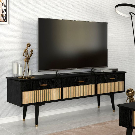 Έπιπλο τηλεόρασης Bolea Megapap χρώμα modern black 150x35x49,7 εκ. Έπιπλο τηλεόρασης Bolea Megapap χρώμα modern black 150x35x49,7 εκ.
