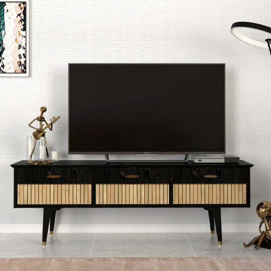 Έπιπλο τηλεόρασης Bolea Megapap χρώμα modern black 150x35x49,7 εκ. Έπιπλο τηλεόρασης Bolea Megapap χρώμα modern black 150x35x49,7 εκ.