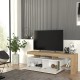 Έπιπλο τηλεόρασης Acnes Megapap χρώμα λευκό - sapphire oak 160x40x53εκ. Έπιπλο τηλεόρασης Acnes Megapap χρώμα λευκό - sapphire oak 160x40x53εκ.