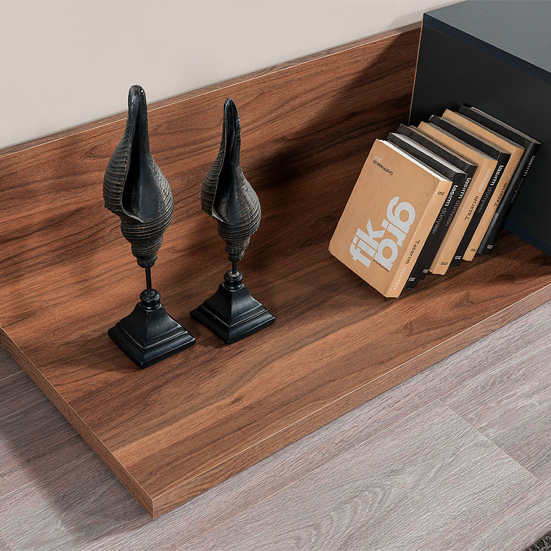 Έπιπλο τηλεόρασης Enstey Megapap επεκτεινόμενο χρώμα καρυδί - ανθρακί 260x41,8x33,5εκ.