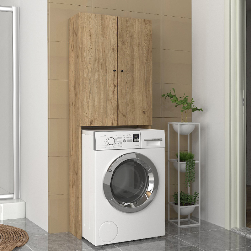 Έπιπλο πλυντηρίου Romme Megapap χρώμα sepet oak 65x27,1x180εκ.