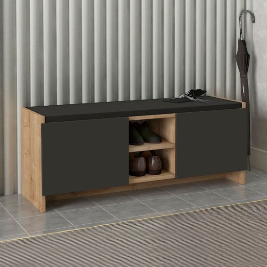 Παπουτσοθήκη Verly Megapap χρώμα sapphire oak - ανθρακί 110x33,2x43εκ. Παπουτσοθήκη Verly Megapap χρώμα sapphire oak - ανθρακί 110x33,2x43εκ.