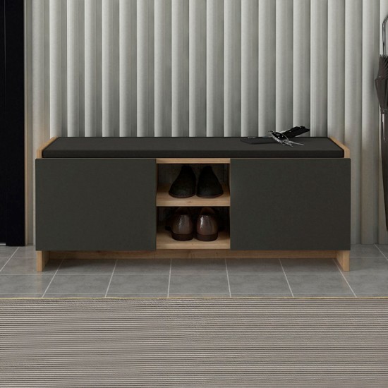 Παπουτσοθήκη Verly Megapap χρώμα sapphire oak - ανθρακί 110x33,2x43εκ. Παπουτσοθήκη Verly Megapap χρώμα sapphire oak - ανθρακί 110x33,2x43εκ.