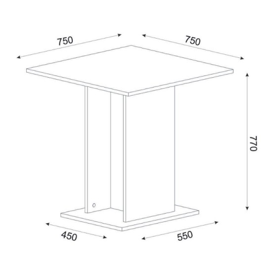 Τραπέζι Allos Megapap χρώμα sapphire oak 75x75x77εκ. Τραπέζι Allos Megapap χρώμα sapphire oak 75x75x77εκ.