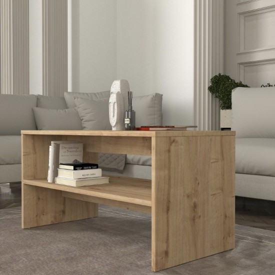 Τραπεζάκι σαλονιού Eleva Megapap χρώμα sapphire oak 90x44,6x46,4εκ. Τραπεζάκι σαλονιού Eleva Megapap χρώμα sapphire oak 90x44,6x46,4εκ.