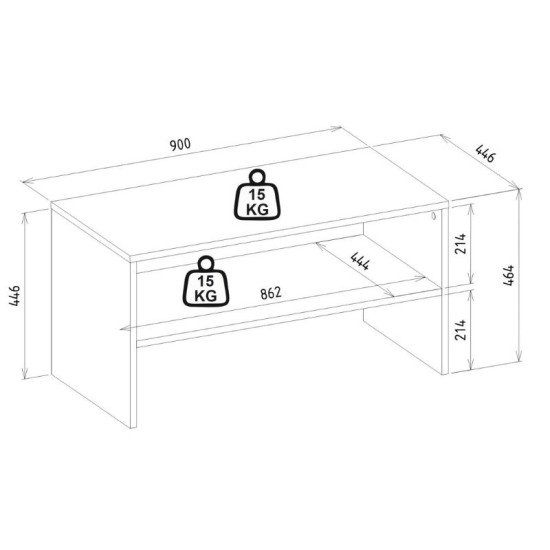 Τραπεζάκι σαλονιού Eleva Megapap χρώμα sapphire oak 90x44,6x46,4εκ. Τραπεζάκι σαλονιού Eleva Megapap χρώμα sapphire oak 90x44,6x46,4εκ.
