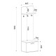 Έπιπλο εισόδου Track Megapap χρώμα sapphire oak 60x38,2x190εκ.