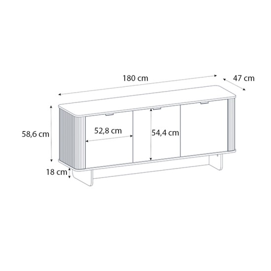 Μπουφές Bohema Megapap χρώμα ivory - sepet oak 180x47x76,6εκ. Μπουφές Bohema Megapap χρώμα ivory - sepet oak 180x47x76,6εκ.