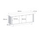 Μπουφές Bohema Megapap χρώμα ivory - sepet oak 180x47x76,6εκ. Μπουφές Bohema Megapap χρώμα ivory - sepet oak 180x47x76,6εκ.