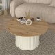 Τραπεζάκι σαλονιού Bohema Megapap χρώμα ivory - sepet oak Ø85x43,2εκ. Τραπεζάκι σαλονιού Bohema Megapap χρώμα ivory - sepet oak Ø85x43,2εκ.