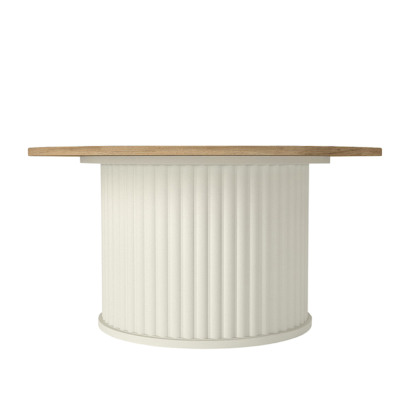 Τραπεζάκι σαλονιού Bohema Megapap χρώμα ivory - sepet oak Ø85x43,2εκ.