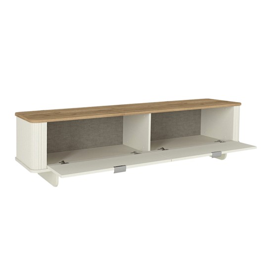 Έπιπλο τηλεόρασης Bohema Megapap χρώμα ivory - sepet oak 180x47x45,6εκ. Έπιπλο τηλεόρασης Bohema Megapap χρώμα ivory - sepet oak 180x47x45,6εκ.
