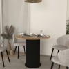 Τραπέζι Bohema Megapap χρώμα μαύρο - sepet oak Ø90x77,7εκ.