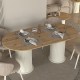 Τραπέζι Bohema Megapap χρώμα ivory - sepet oak 180x90x77,7εκ. Τραπέζι Bohema Megapap χρώμα ivory - sepet oak 180x90x77,7εκ.
