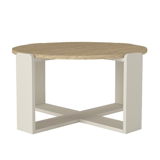 Τραπεζάκι σαλονιού Rebel Megapap χρώμα rota oak - sandstone Ø70x38εκ. Τραπεζάκι σαλονιού Rebel Megapap χρώμα rota oak - sandstone Ø70x38εκ.