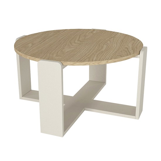Τραπεζάκι σαλονιού Rebel Megapap χρώμα rota oak - sandstone Ø70x38εκ. Τραπεζάκι σαλονιού Rebel Megapap χρώμα rota oak - sandstone Ø70x38εκ.