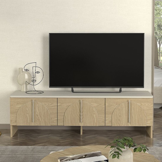 Έπιπλο τηλεόρασης Rebel Megapap χρώμα rota oak - sandstone 150x35x45εκ. Έπιπλο τηλεόρασης Rebel Megapap χρώμα rota oak - sandstone 150x35x45εκ.