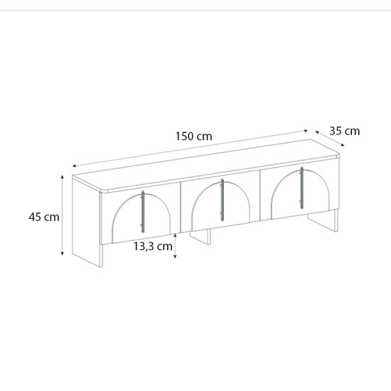 Έπιπλο τηλεόρασης Rebel Megapap χρώμα rota oak - sandstone 150x35x45εκ. Έπιπλο τηλεόρασης Rebel Megapap χρώμα rota oak - sandstone 150x35x45εκ.