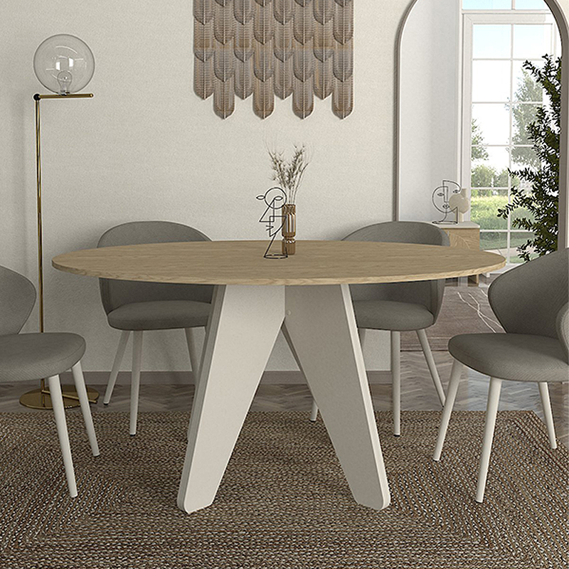 Τραπέζι Rebel Megapap χρώμα rota oak - sandstone 150x90x75εκ.