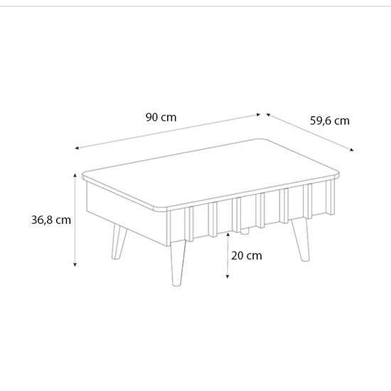 Τραπεζάκι σαλονιού Gemma Megapap χρώμα sepet oak 90x59,6x36,8εκ. Τραπεζάκι σαλονιού Gemma Megapap χρώμα sepet oak 90x59,6x36,8εκ.
