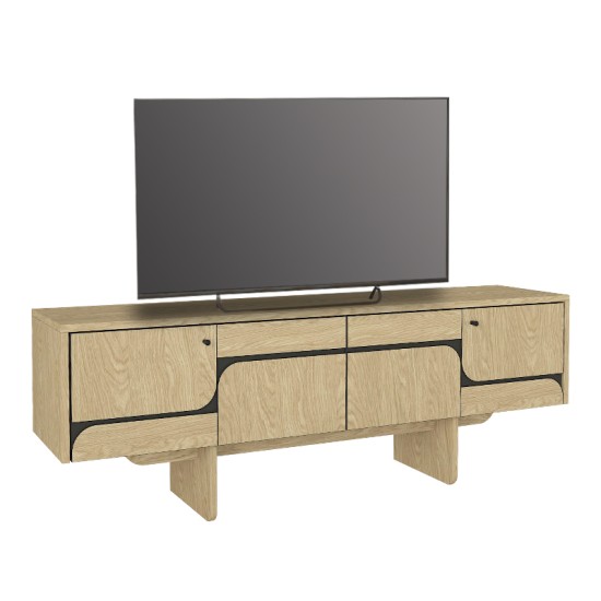 Έπιπλο τηλεόρασης Lava Megapap χρώμα rota oak - ανθρακί 150x35x51,3εκ. Έπιπλο τηλεόρασης Lava Megapap χρώμα rota oak - ανθρακί 150x35x51,3εκ.