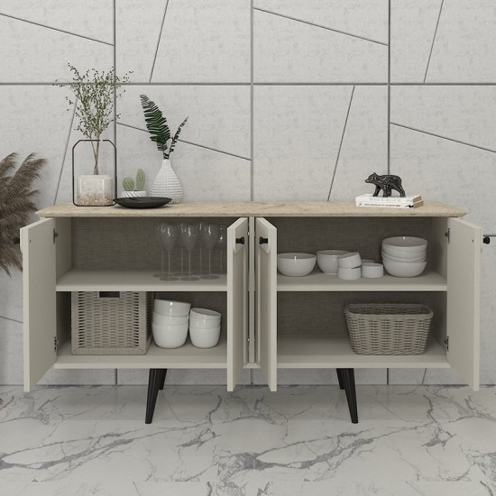 Μπουφές Sevilla Megapap χρώμα sandstone - travertine 150x44,6x72,2εκ. Μπουφές Sevilla Megapap χρώμα sandstone - travertine 150x44,6x72,2εκ.