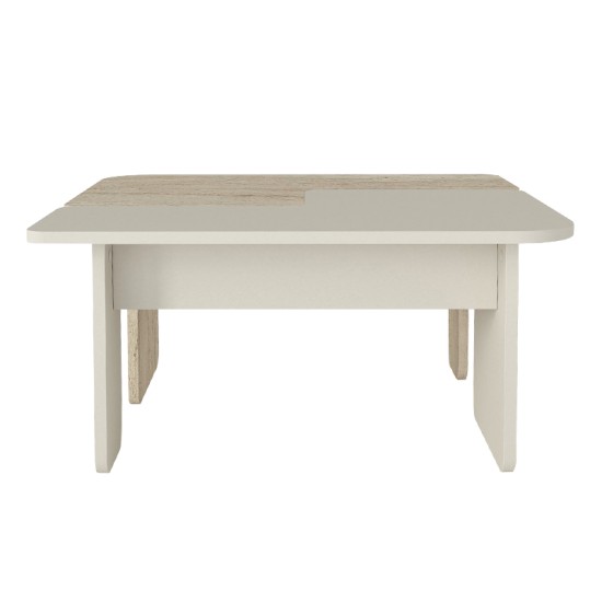 Τραπεζάκι σαλονιού σετ 2τμχ Sevilla Megapap χρώμα sandstone - travertine 75x75x37,4εκ.