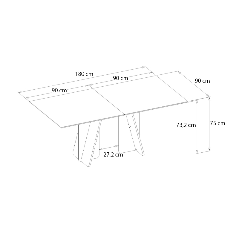 Τραπέζι Sevilla Megapap χρώμα sandstone - travertine 180x90x75εκ.