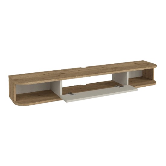 Έπιπλο τηλεόρασης επιτοίχιο Cross Megapap με LED χρώμα sepet oak - sandstone 150x29,6x19,2εκ.