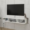 Έπιπλο τηλεόρασης επιτοίχιο Bask Megapap με LED χρώμα λευκό 120x29,6x19,2εκ.