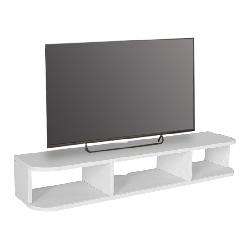 Έπιπλο τηλεόρασης επιτοίχιο Bask Megapap με LED χρώμα λευκό 120x29,6x19,2εκ.