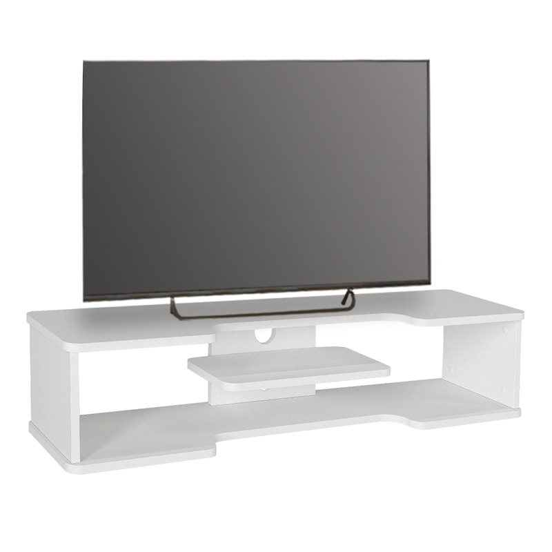 Έπιπλο τηλεόρασης επιτοίχιο Perry Megapap χρώμα λευκό 120x29,6x25,6εκ.