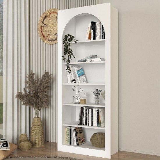 Βιβλιοθήκη Voila Megapap χρώμα λευκό 74x35x180εκ. Βιβλιοθήκη Voila Megapap χρώμα λευκό 74x35x180εκ.