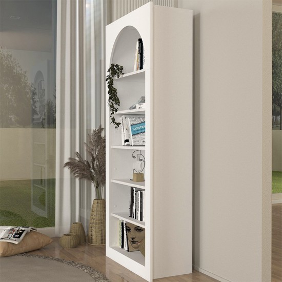 Βιβλιοθήκη Voila Megapap χρώμα λευκό 74x35x180εκ. Βιβλιοθήκη Voila Megapap χρώμα λευκό 74x35x180εκ.