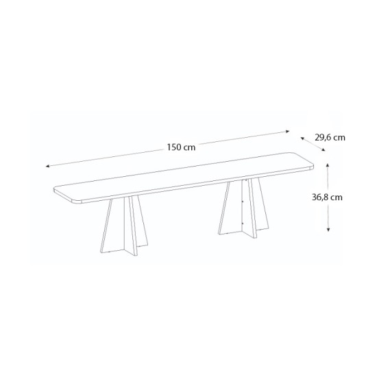 Έπιπλο τηλεόρασης Sugar Megapap χρώμα λευκό 150x29,6x36,8εκ.