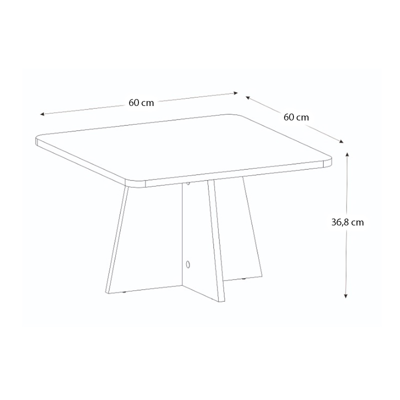 Τραπεζάκι σαλονιού Sugar Megapap χρώμα λευκό 60x60x36,8εκ.