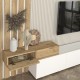Σύνθεση τηλεόρασης Rosaline Megapap χρώμα λευκό - sepet oak 233x31,3x196,8εκ. Σύνθεση τηλεόρασης Rosaline Megapap χρώμα λευκό - sepet oak 233x31,3x196,8εκ.