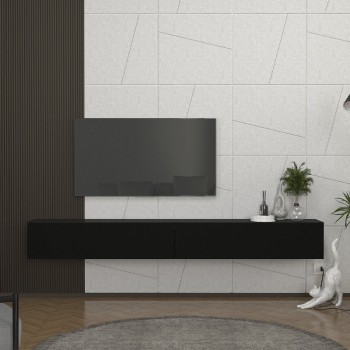 Έπιπλο τηλεόρασης επιτοίχιο Espanse Megapap χρώμα μαύρο 241,8x31,7x30εκ.
