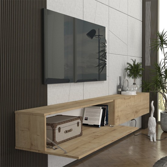 Έπιπλο τηλεόρασης επιτοίχιο Espanse Megapap χρώμα sapphire oak 241,8x31,7x30εκ. Έπιπλο τηλεόρασης επιτοίχιο Espanse Megapap χρώμα sapphire oak 241,8x31,7x30εκ.