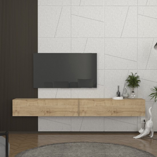 Έπιπλο τηλεόρασης επιτοίχιο Espanse Megapap χρώμα sapphire oak 241,8x31,7x30εκ. Έπιπλο τηλεόρασης επιτοίχιο Espanse Megapap χρώμα sapphire oak 241,8x31,7x30εκ.