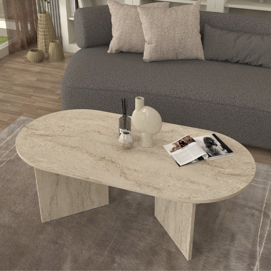 Τραπεζάκι σαλονιού Cortado Megapap χρώμα travertine 120x60x39,6εκ. Τραπεζάκι σαλονιού Cortado Megapap χρώμα travertine 120x60x39,6εκ.