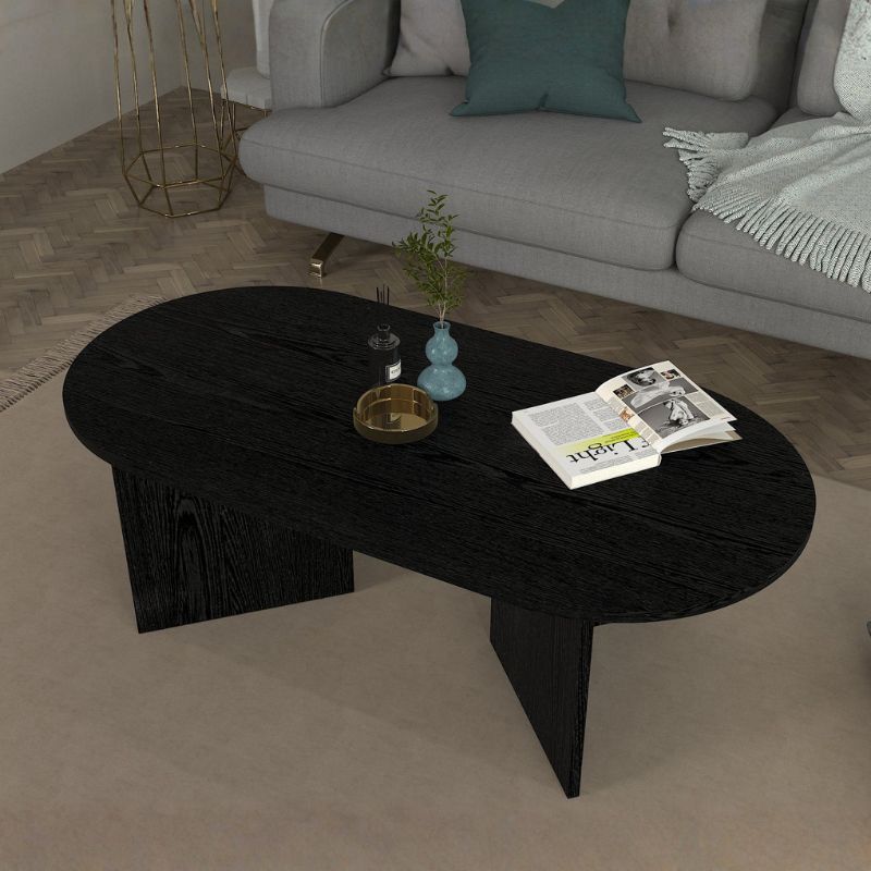 Τραπεζάκι σαλονιού Cortado Megapap χρώμα sencron black 120x60x39,6εκ.