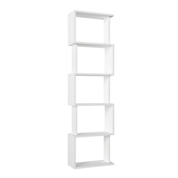 Βιβλιοθήκη Alvina Megapap χρώμα λευκό 45x19,6x158,8εκ.