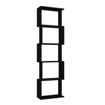 Βιβλιοθήκη Alvina Megapap χρώμα μαύρο 45x19,6x158,8εκ.